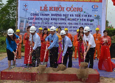 Công ty Điện lực Thái Nguyên khởi công xây dựng dự án trọng điểm “Đường dây và Trạm biến áp 110KV cấp điện cho Khu Công nghiệp Yên Bình - Phổ Yên - Thái Nguyên”