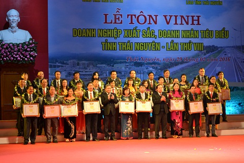 Tôn vinh các doanh nghiệp xuất sắc, doanh nhân tiêu biểu Tỉnh Thái Nguyên lần thứ VIII