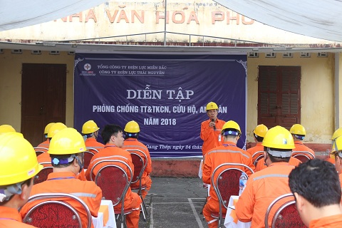 Công ty Điện lực Thái Nguyên: Diễn tập phòng chống thiên tai