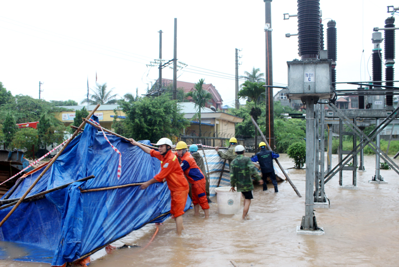 Thái Nguyên: Mưa lớn gây mất điện trên diện rộng