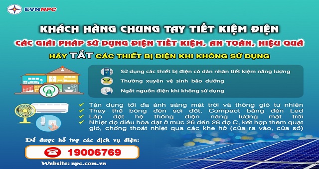 Tiêu thụ điện tại miền Bắc tăng kỷ lục, EVNNPC tiết giảm điện tự dùng tại công sở làm việc