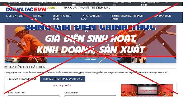 Xuất hiện trang web giả mạo Thương hiệu EVN