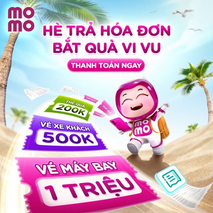 VI VU DU LỊCH - RINH QUÀ LÊN ĐẾN 1.000.000Đ KHI THANH TOÁN HÓA ĐƠN ĐIỆN CÙNG MOMO