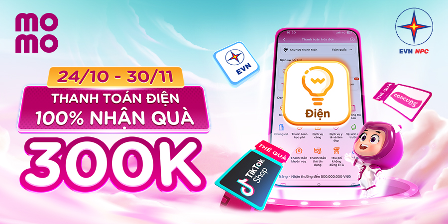 Thanh ToÁn HÓa ĐƠn ĐiỆn Qua Momo, ĐÓn GÓi QuÀ KhỦng 300k