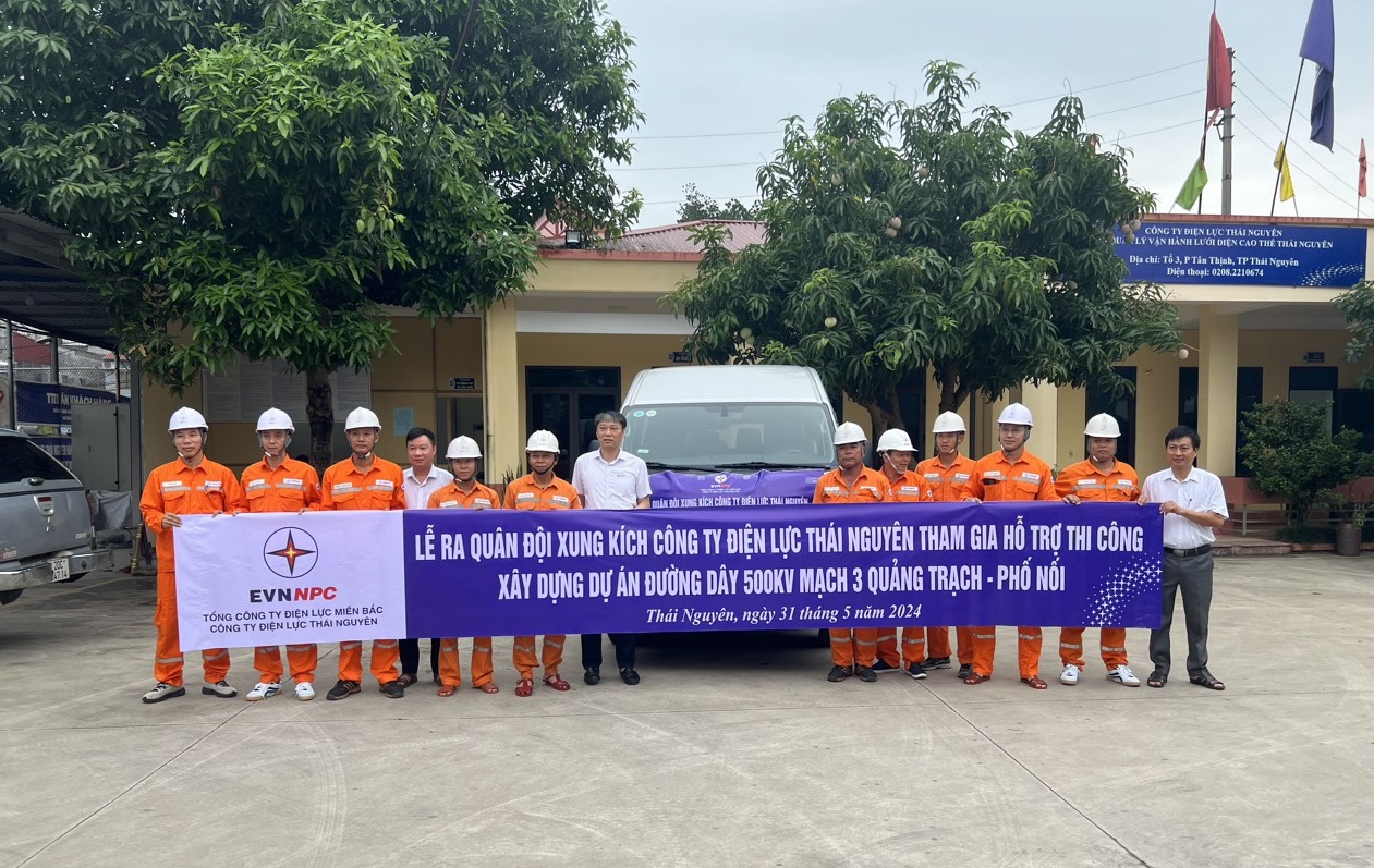 PC Thái Nguyên tham gia hỗ trợ thi công dự án đường dây 500kV mạch 3 Quảng Trạch - Phố Nối