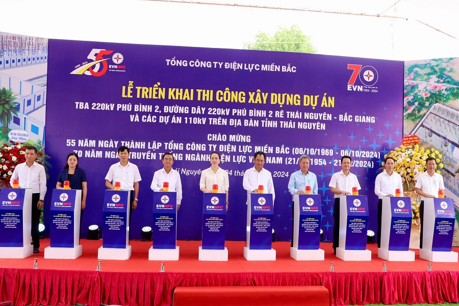 Lễ triển khai thi công xây dựng dự án trạm biến áp 220kv Phú Bình 2 và đường dây 220kv Phú Bình 2 rẽ Thái Nguyên Bắc Giang